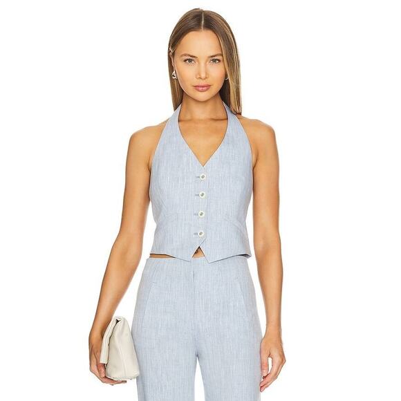 Veronica Beard Arabella Vest in Blue Oasis 8 - Picture 1 of 6